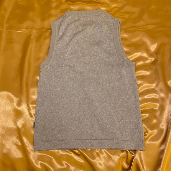Heaven by Marc Jacobs Women's Silver Glitter Knit Tank Top - Picture 5 of 7